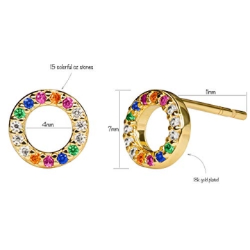 Beautiful Rainbow Open Circle Stud Earrings for Every Woman