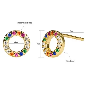 Beautiful Rainbow Open Circle Stud Earrings for Every Woman
