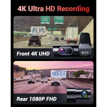OVAMAN 4K Dual Dash Cam with WiFi, GPS, and Night Vision