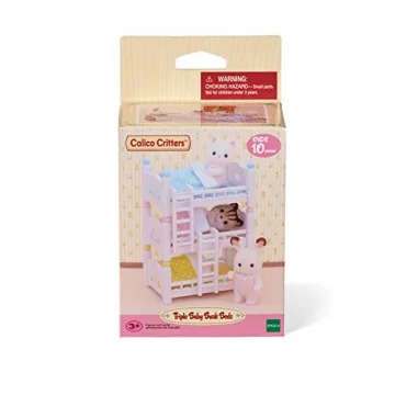 Calico Critters Triple Bunk Beds Set for Kids Ages 3+
