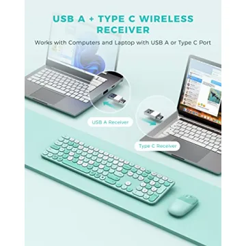 PEIOUS Wireless Keyboard and Mouse Combo For Mac Windows