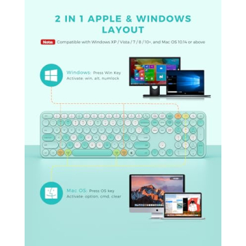 PEIOUS Wireless Keyboard and Mouse Combo For Mac Windows