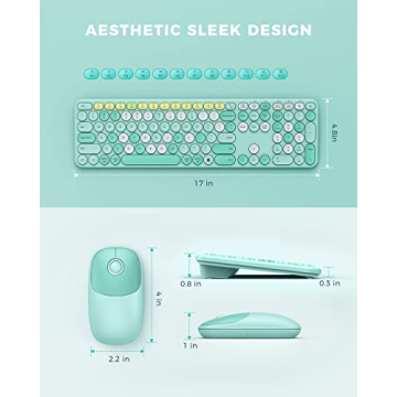 PEIOUS Wireless Keyboard and Mouse Combo For Mac Windows