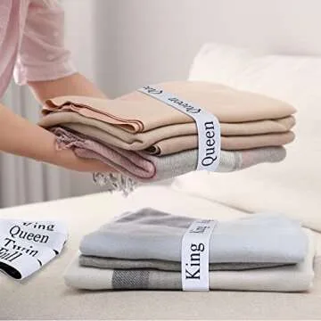 Upgraded Elastic Bed Sheet Organizer Bands for Closet