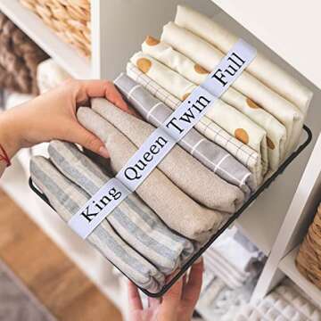 Upgraded Elastic Bed Sheet Organizer Bands for Closet
