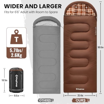 KingCamp XL Warm Sleeping Bag for Camping & Hiking