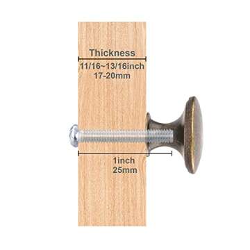 RJDJ 6 Pack Kitchen Cabinet Knobs Dresser Knobs Drawer Knobs Handles, Round Drawer Pulls with Screws, Antique Brass, 1.18-inch Diameter Cabinet Door Bathroom knobs Hardware