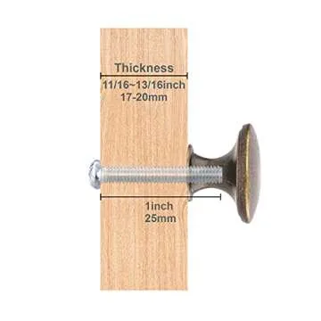 RJDJ 6 Pack Kitchen Cabinet Knobs Dresser Knobs Drawer Knobs Handles, Round Drawer Pulls with Screws, Antique Brass, 1.18-inch Diameter Cabinet Door Bathroom knobs Hardware