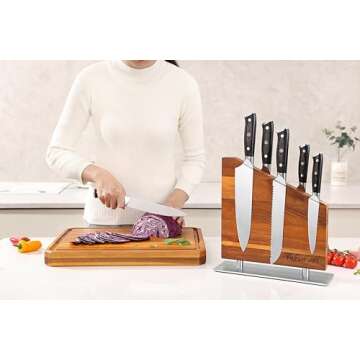 Magnetic Knife Block Without Knives,Magnetic Universal Stands with Strong Enhanced Magnets Strip Kit...