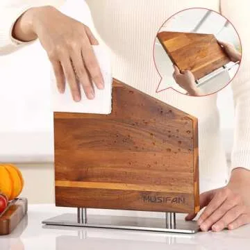 Magnetic Knife Block Without Knives,Magnetic Universal Stands with Strong Enhanced Magnets Strip Kitchen Storage Cutlery Large Organizer ，Knife Holder for Kitchen Organizer