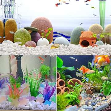 YISZM 2LB Succulent and Cactus Gravel Pebbles, 1/5 Inch Natural Decorative Polished Stones, River Rocks for Vases, Aquariums, Terrarium and Outdoor Gardening, Mixed Color