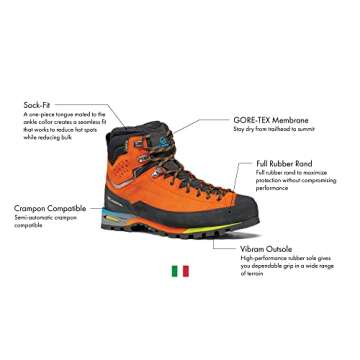 SCARPA Men's Zodiac Tech GTX Waterproof Gore-Tex Boots for Hiking and Mountaineering - Tonic - 9