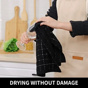 Homaxy Cotton Terry Kitchen Towels, Super Absorbent