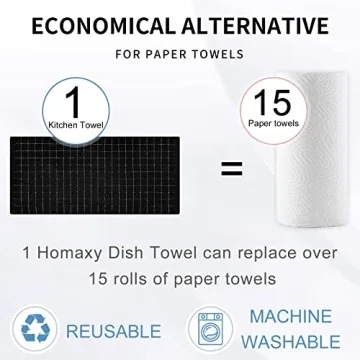 Homaxy Cotton Terry Kitchen Towels, Super Absorbent
