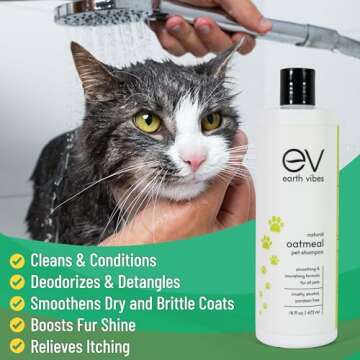 Natural Oatmeal Pet Shampoo for Dogs and Cats, USA Made