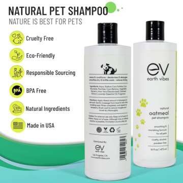 Natural Oatmeal Pet Shampoo for Dogs and Cats, USA Made