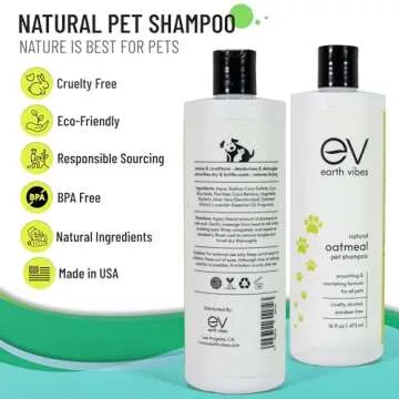 Natural Oatmeal Pet Shampoo for Dogs and Cats, USA Made