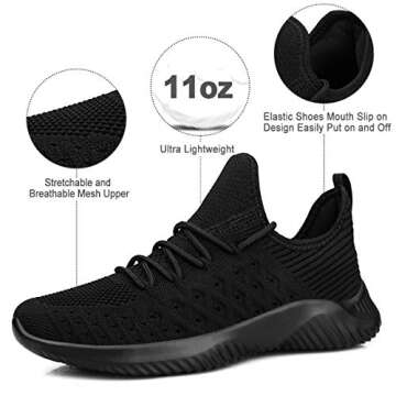 Feethit Womens Slip On Walking Shoes Non Slip Running Shoes Breathable Workout Shoes Lightweight Gym...