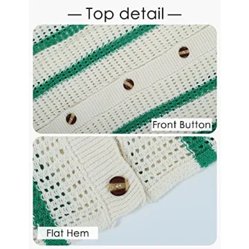 Gihuo Women's Y2K 2 Piece Knit Outfits Striped Set