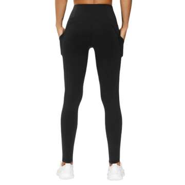THE GYM PEOPLE Thick High Waist Yoga Pants with Pockets, Tummy Control Workout Running Yoga Leggings for Women