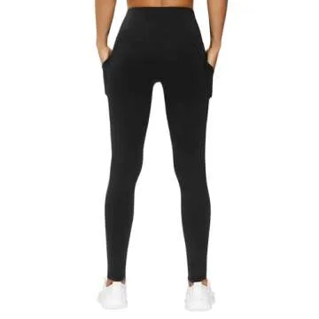 THE GYM PEOPLE Thick High Waist Yoga Pants with Pockets, Tummy Control Workout Running Yoga Leggings for Women