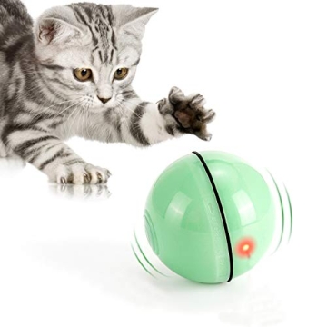 WWVVPET Interactive Cat Toys Ball - 360° Self Auto Rotating Light-Up Toy