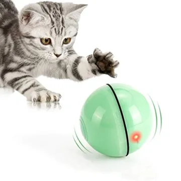 WWVVPET Interactive Cat Toys Ball - 360° Self Auto Rotating Light-Up Toy