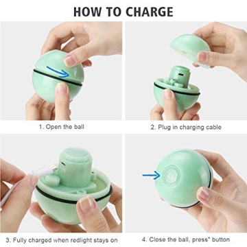 WWVVPET Interactive Cat Toy - Self Rolling LED Ball