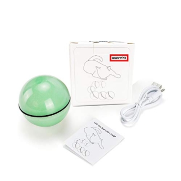 WWVVPET Interactive Cat Toy - Self Rolling LED Ball