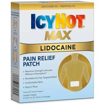 ICY Hot Lidocaine Patch Plus Menthol 5 ea (Pack of 3)