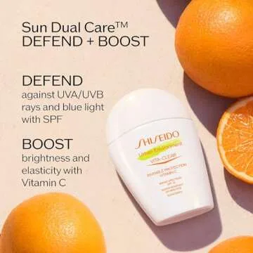 Shiseido Urban Environment Vita-Clear Sunscreen SPF 42 - Invisible Formula with Vitamin C - No-Shine, Makeup Effect for 8 Hours - Non-Comedogenic - 30 mL