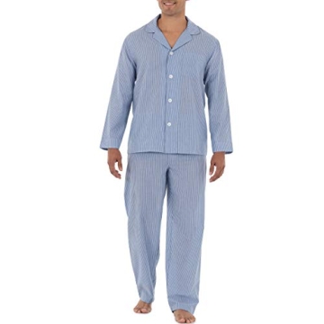 Fruit of the Loom Men's Pajama Set - Luxury Comfort in Blue Stripe