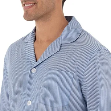Fruit of the Loom Men's Pajama Set - Luxury Comfort in Blue Stripe