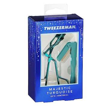 Tweezerman Majestic Turquoise Lash Set - Makeup Eyelash Tool for All Eye Shapes