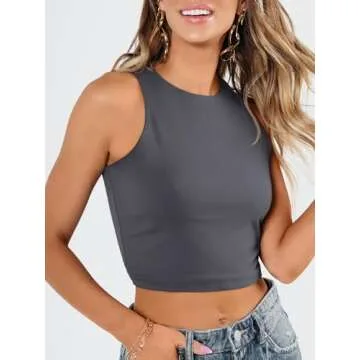 EFAN Women's High Neck Crop Tops for Summer Fashion