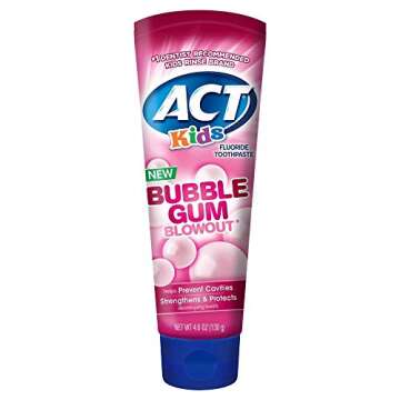 ACT Kids Bubblegum Blowout Toothpaste - Fun & Protective 4.6oz (Pack of 2)