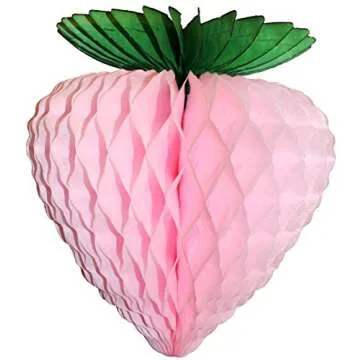 4-Piece Paper Strawberries, 8-10 Inches, Red Pink