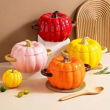 Dutch Oven Pot with Lid, Mini Pumpkin Baking Dish