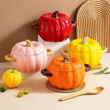Dutch Oven Pot with Lid, Mini Pumpkin Baking Dish