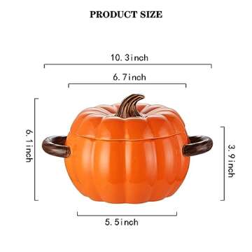 Dutch Oven Pot with Lid, Mini Pumpkin Baking Dish