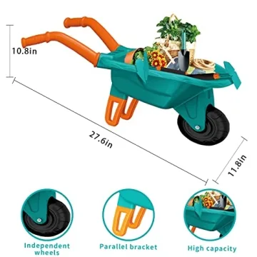 Kids Gardening Tools Set with Wheelbarrow for Outdoor Fun