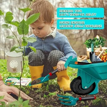 Kids Gardening Tools Set with Wheelbarrow for Outdoor Fun