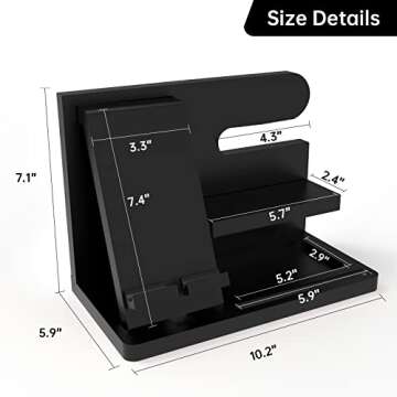 Iswabard Wood Phone Docking Station Organizer for Men