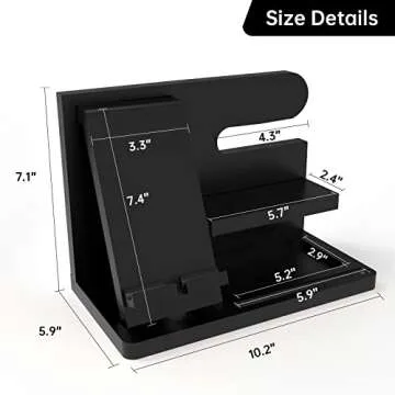 Iswabard Wood Phone Docking Station Organizer for Men