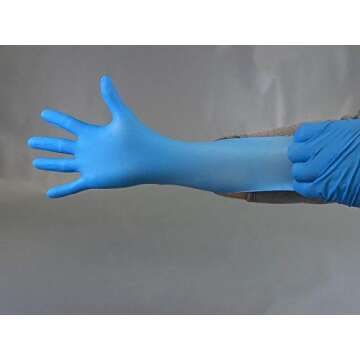 ESM Nitrile 4 mil. Blue Powder Free Gloves - 100 Count (Small Size)