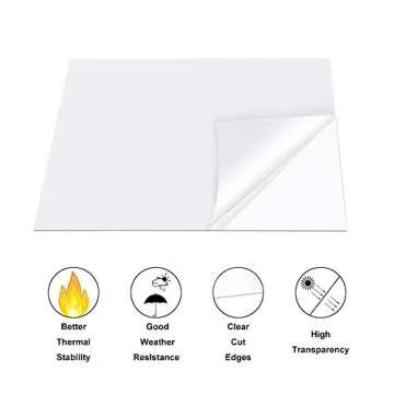 YSTIME 8" x 12" Clear Acrylic Sheet Plexiglass Plastic Sheet for Crafts Transparent Acrylic Board with Protective Paper for Craft, Windows, Frame, DIY Display Projects, Pack of 2