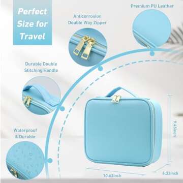 Jadazror Makeup Organizer Bag with Lighted Mirror - Ultimate Travel Cosmetic Storage Solution