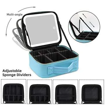 Travel Makeup Organizer with Lighted Mirror - Jadazror