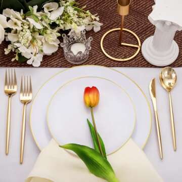 Rubtlamp 90Pcs Gold Plastic Silverware for any Event