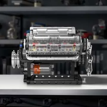 Mould King V8 Engine Building Blocks Sets, MOC Scale Model Kit with Battery and Motor, Collectible Set for Adults, Construction Toys for Kids Children Boys Girl (535 Pcs)